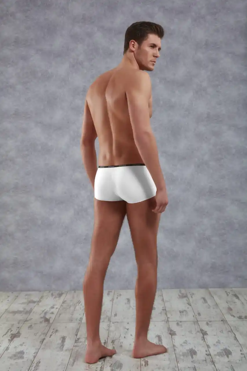 Erkek Beyaz Polyamid Mini Paça Boxer