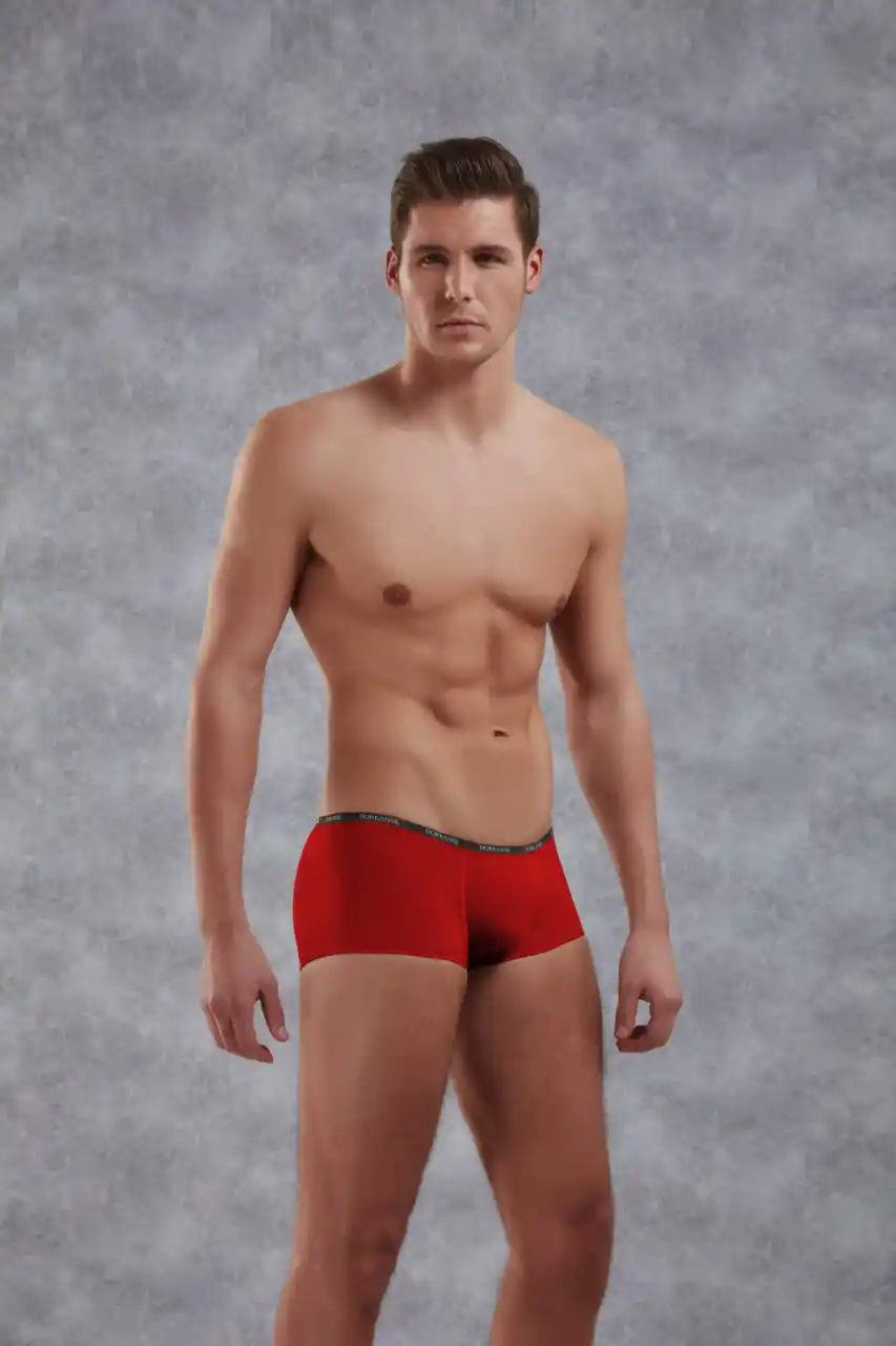  Erkek Kırmızı Polyamid Mini Paça Boxer