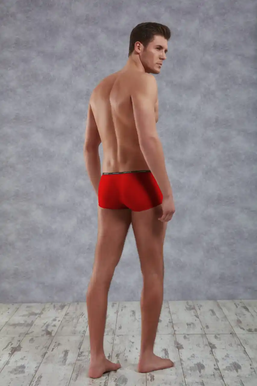  Erkek Kırmızı Polyamid Mini Paça Boxer