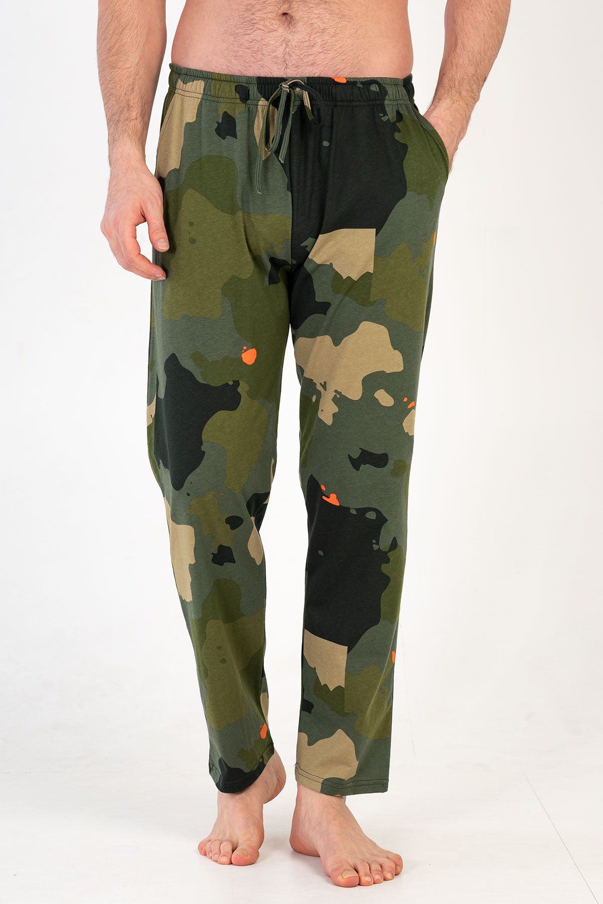 Cepli Erkek Tek Alt Kamuflaj Pijama