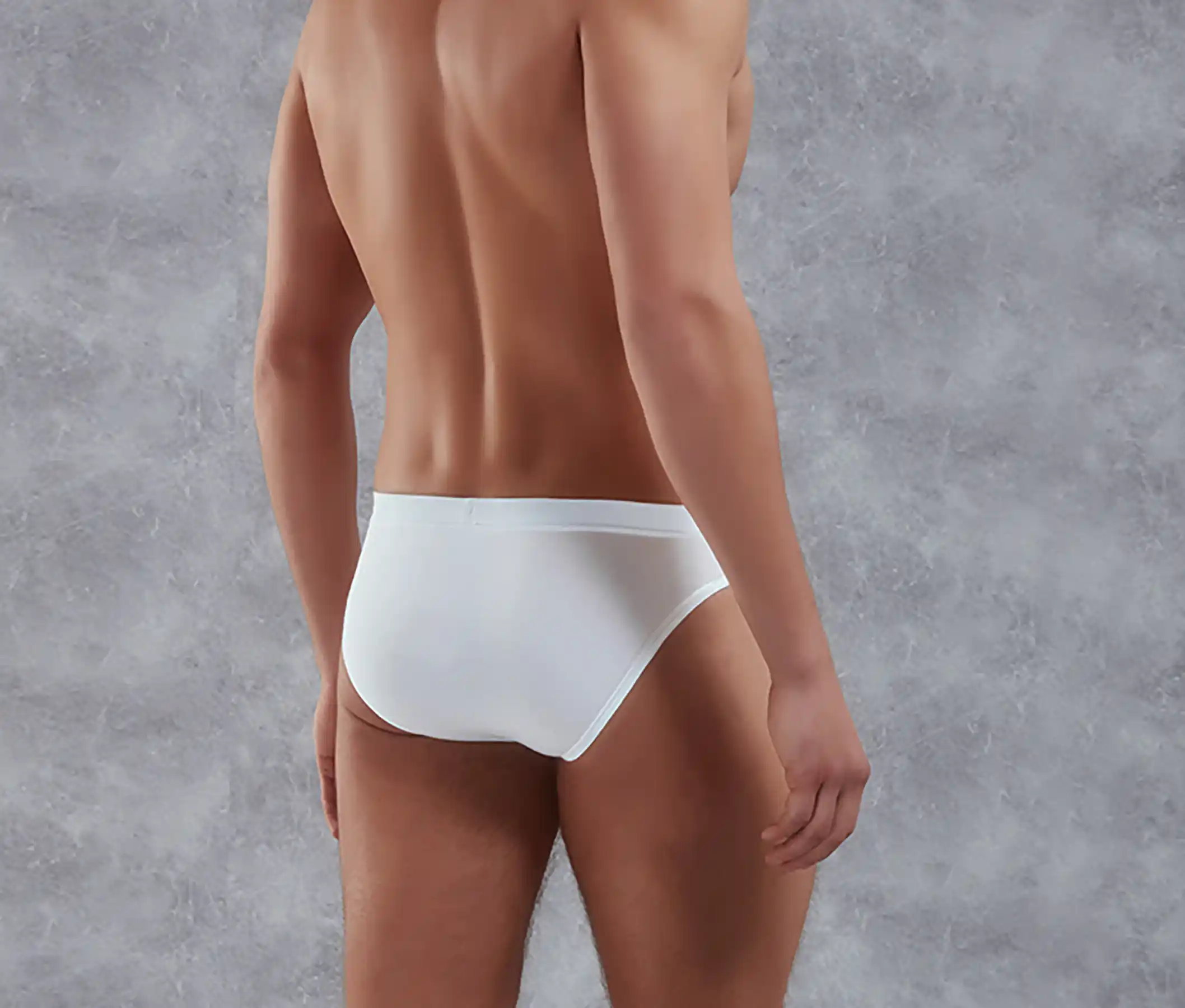 Erkek Beyaz Lastikli Bel Slip 