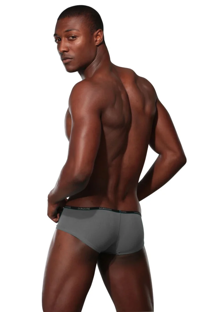 Erkek Gri Modal Pamuklu Likralı Düşük Bel Slip Boxer 