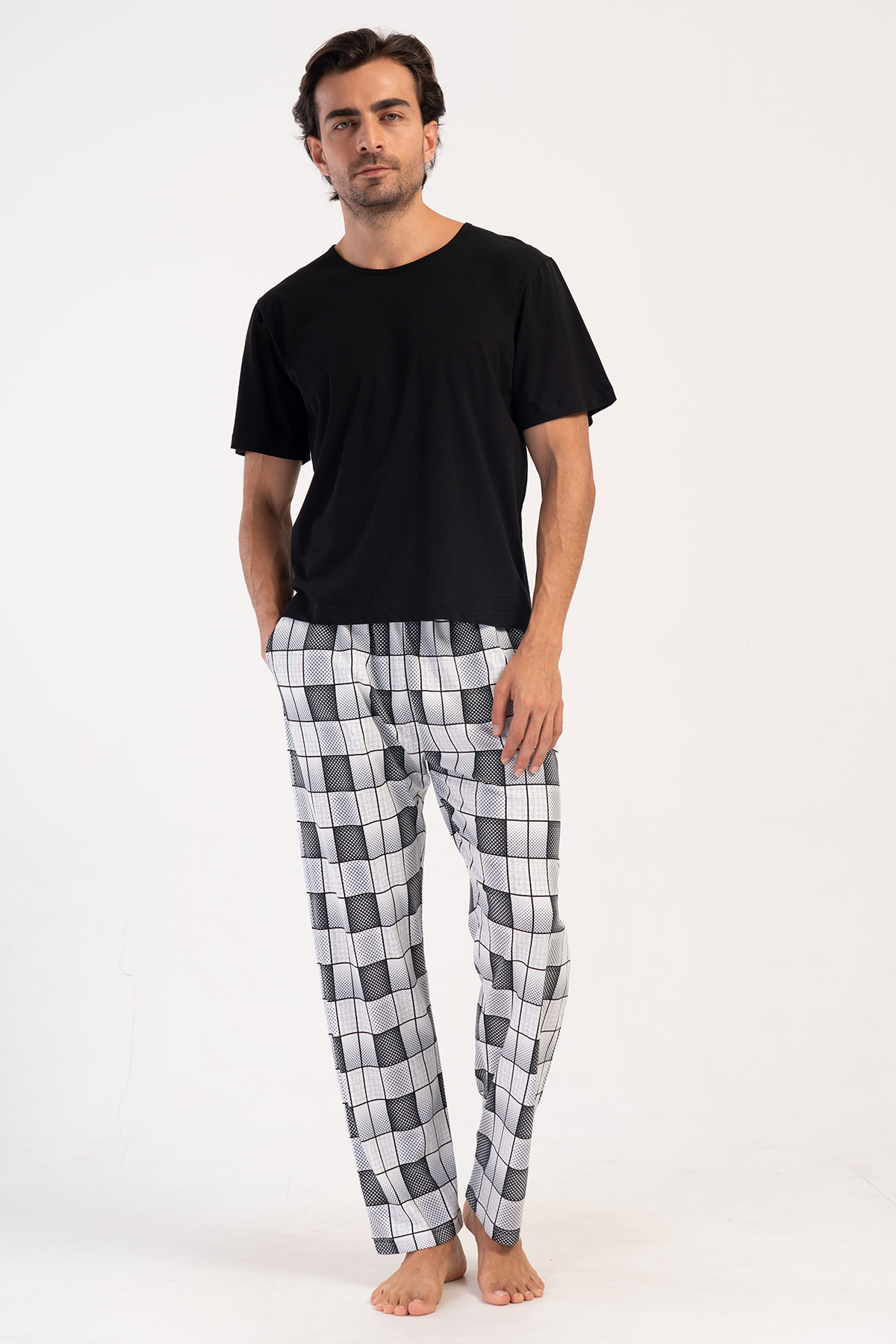 Erkek Gri Suprem Cepli Tek Pijama Altı
