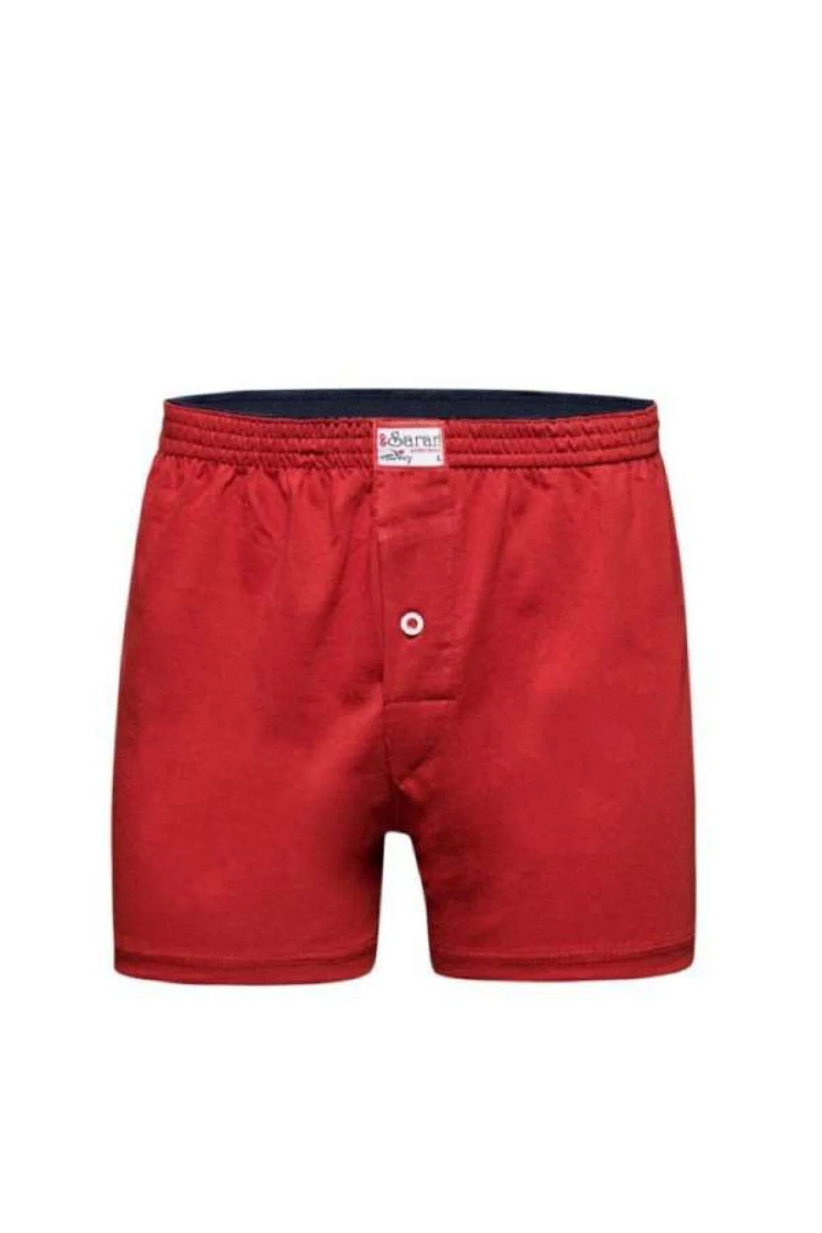 Erkek Kırmızı Havlu Bel Klasik Boxer