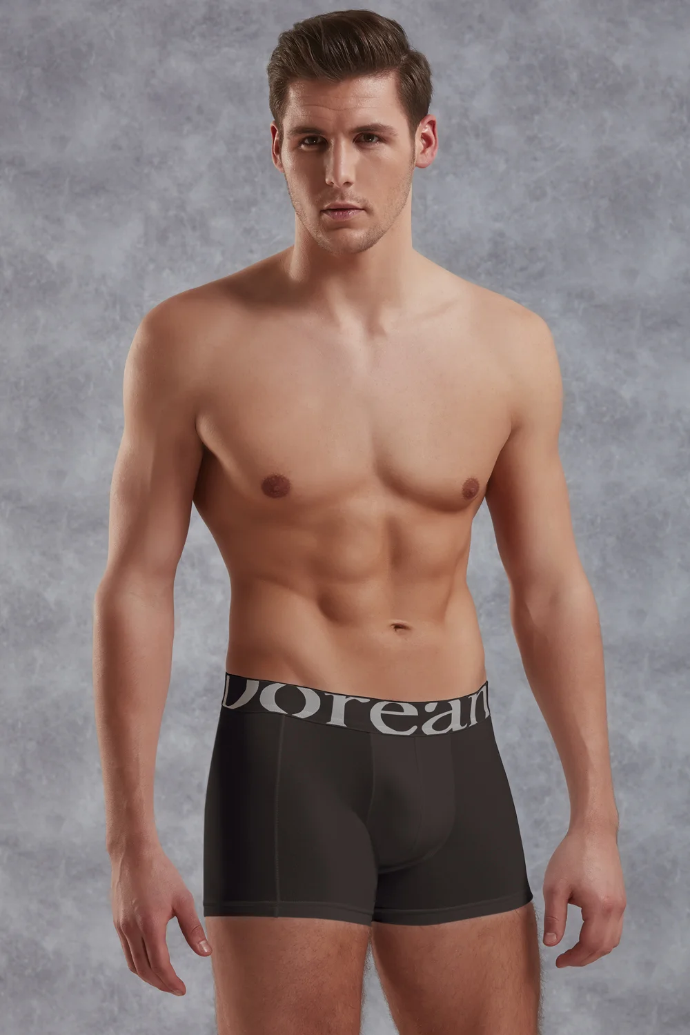 Erkek Modal Pamuklu Antrasit Lastik Bel Likralı Kısa Boxer