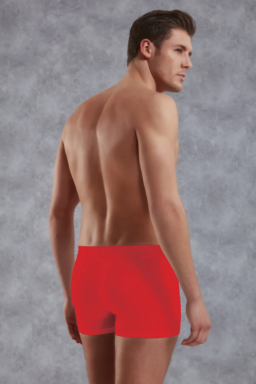 Erkek Modal Pamuklu Kırmızı Lastik Bel Likralı Kısa Boxer   