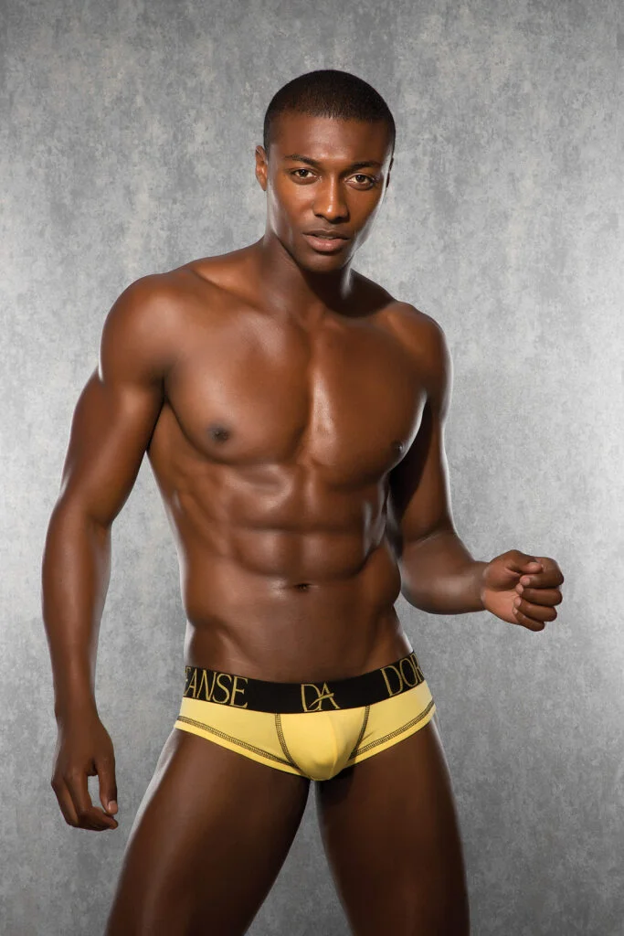 Erkek Pamuklu Likralı Sarı Slip Model Mini Boxer