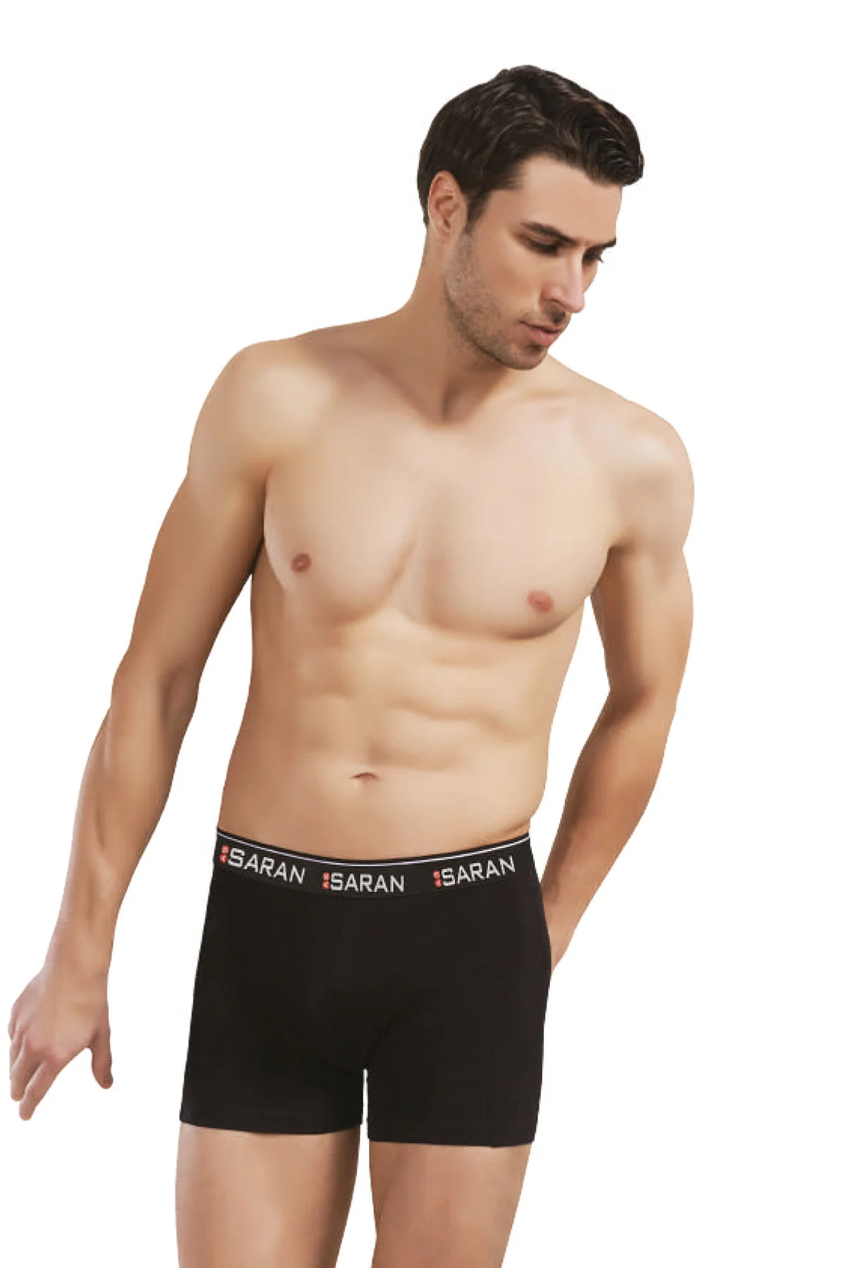 Erkek Siyah Pamuklu Likralı Boxer