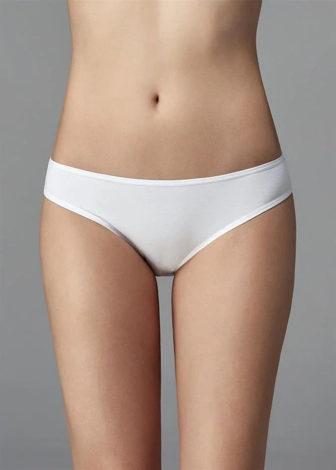 Kadın Beyaz Ten Siyah 5'li Düşük Bel Slip Külot