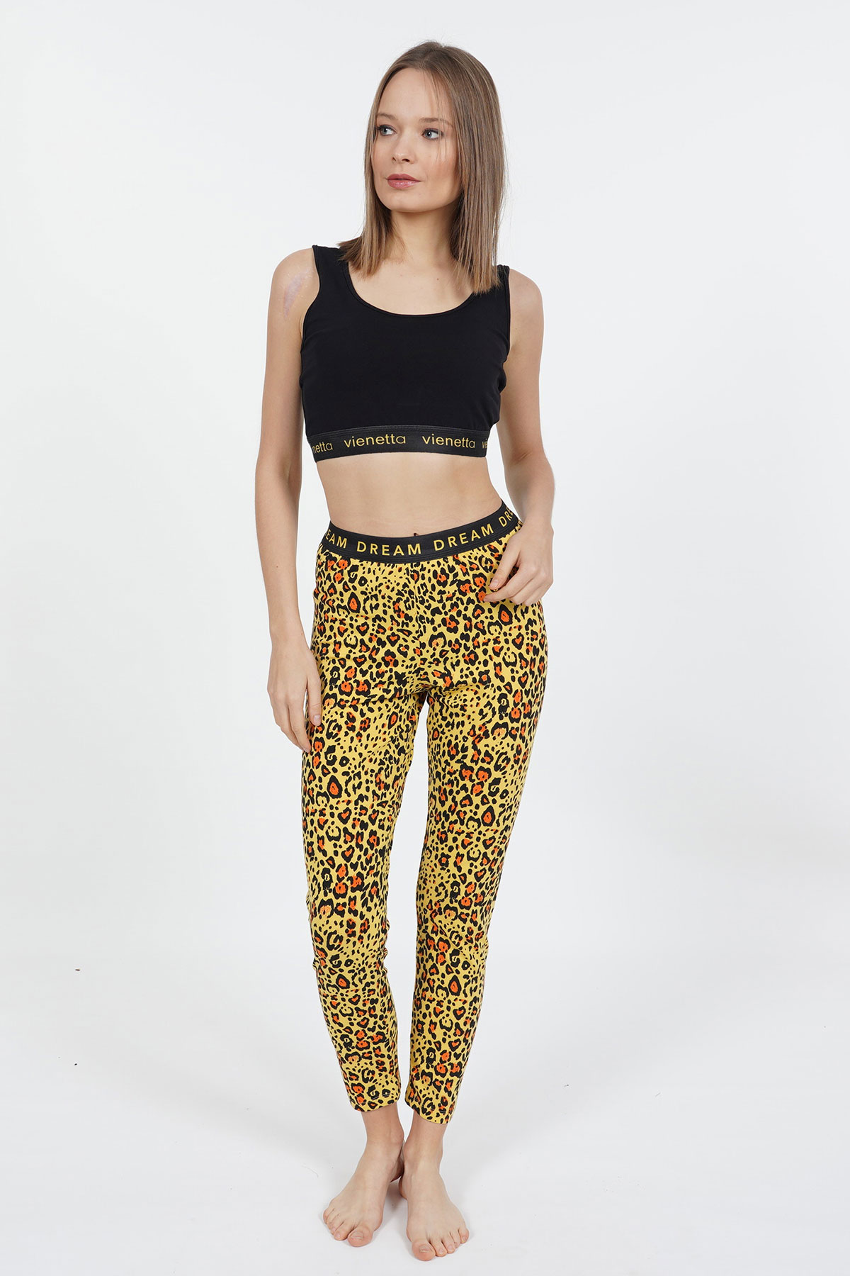 Kadın Destekli Bralet Lastikli Kısa Paçalı Pijama Takım