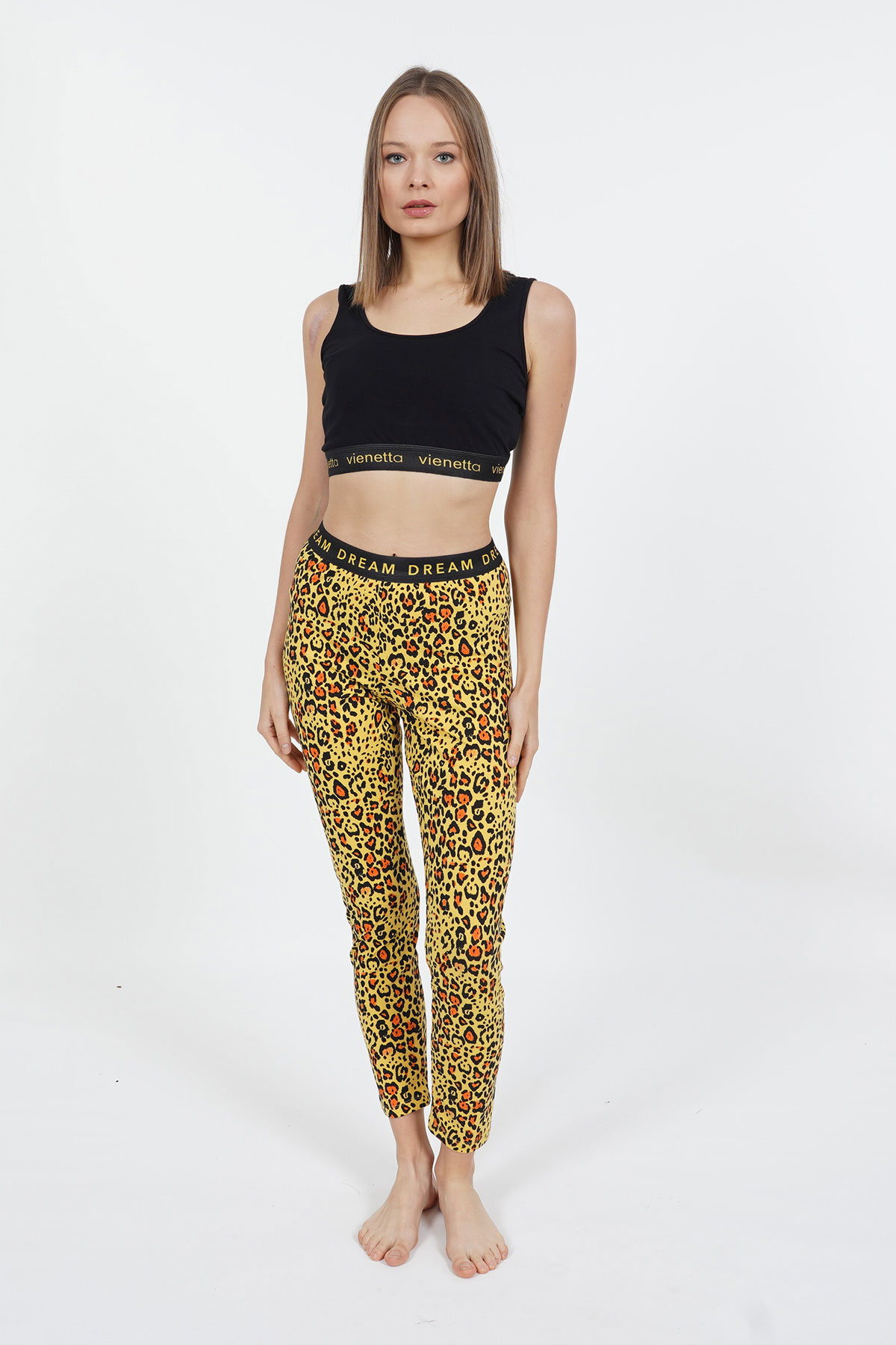 Kadın Destekli Bralet Lastikli Kısa Paçalı Pijama Takım