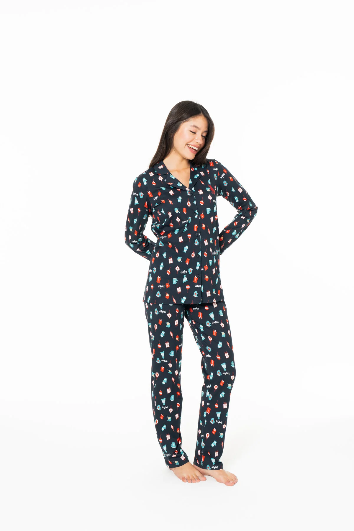 Kadın Lacivert Pijama Takım U.S. Polo Assn.
