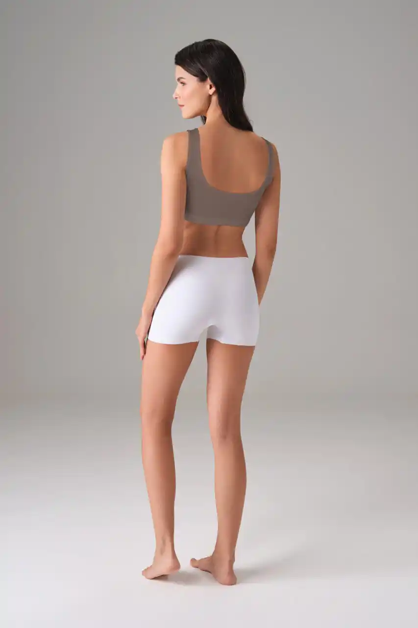 Kadın Modal Açık Kahverengi Çıtçıtlı Kaplı Spor Sütyen