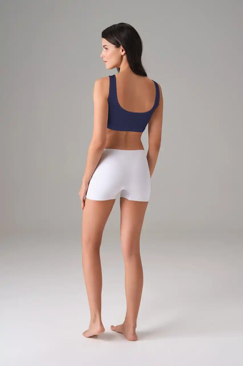 Kadın Modal Lacivert Çıtçıtlı Kaplı Spor Sütyen