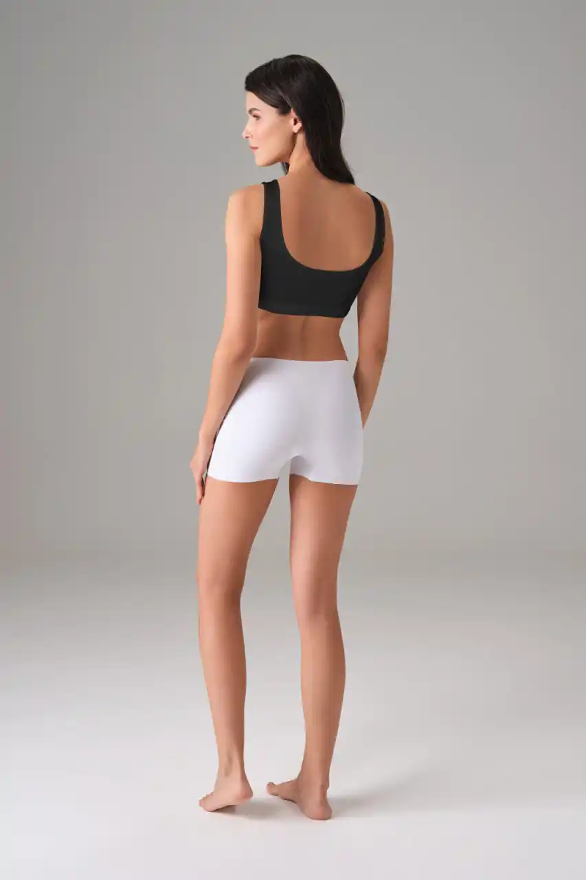 Kadın Modal Siyah Çıtçıtlı Kaplı Spor Sütyen