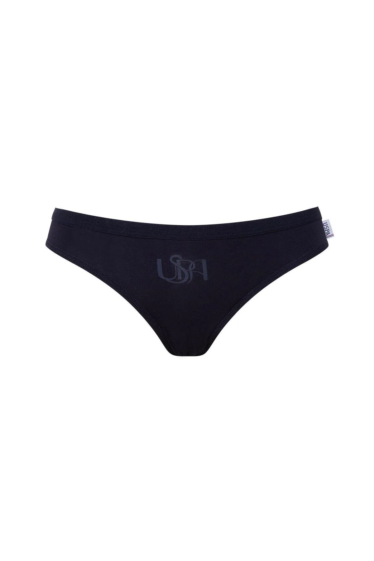 Lacivert Kırmızı Baskılı Çizgili Kadın Slip 3’lü Paket U.S. Polo Assn.