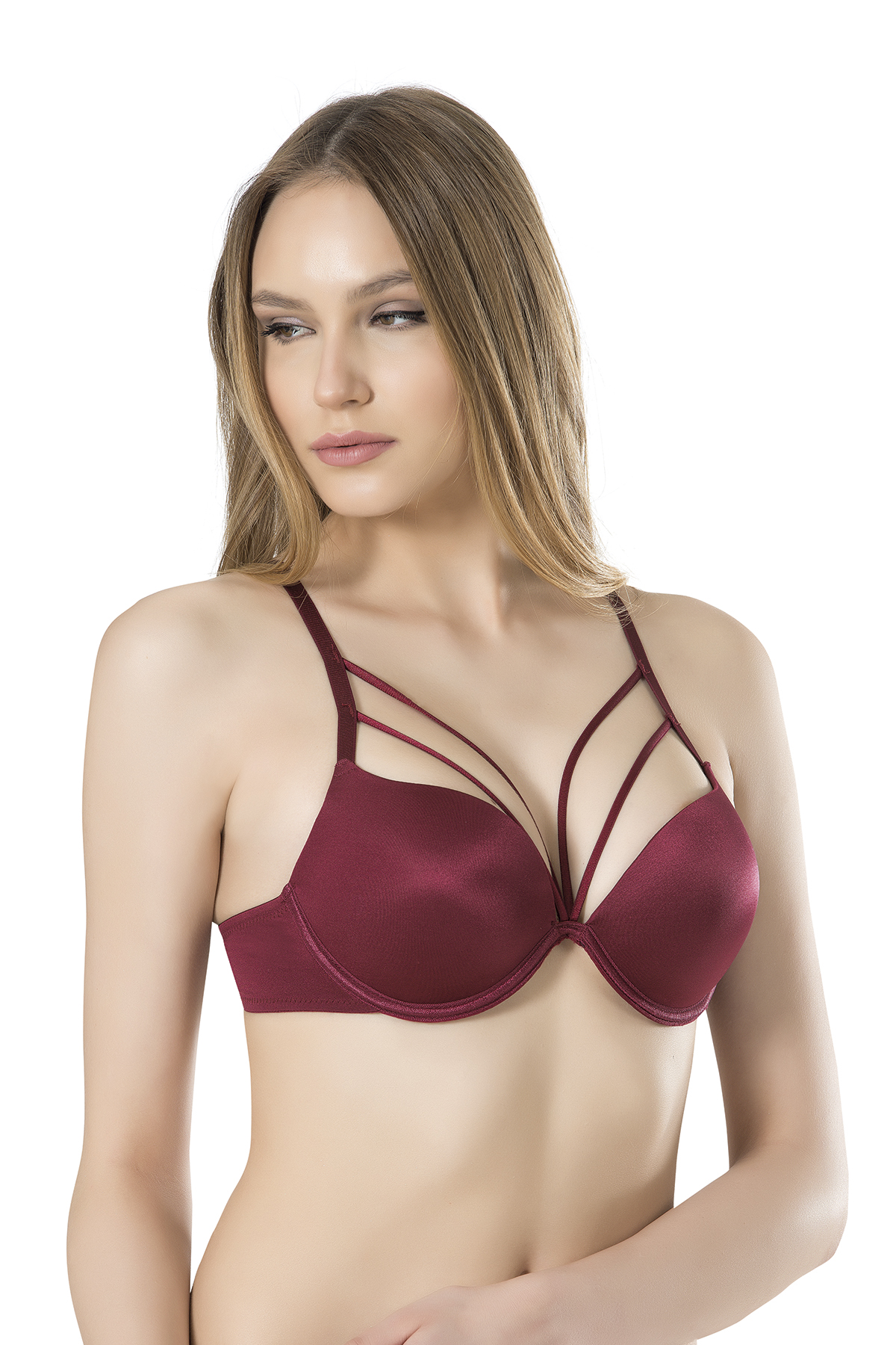 Mikrofiber İnce Askılı İp Detaylı Dolgulu Cup Kadın Sütyen