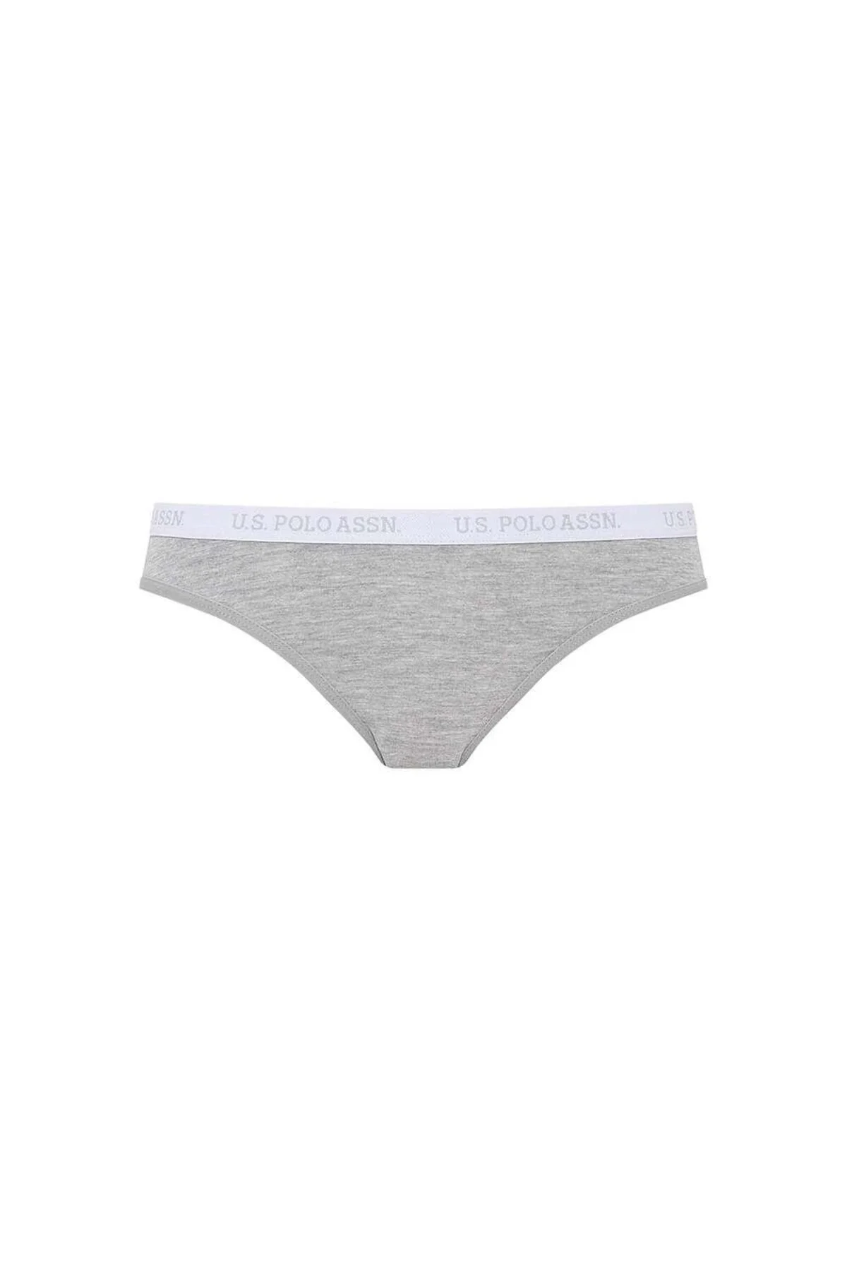 Mint Beyaz Gri Melanj Logolu Pamuklu Kadın Slip 3’lü U.S. Polo Assn. 