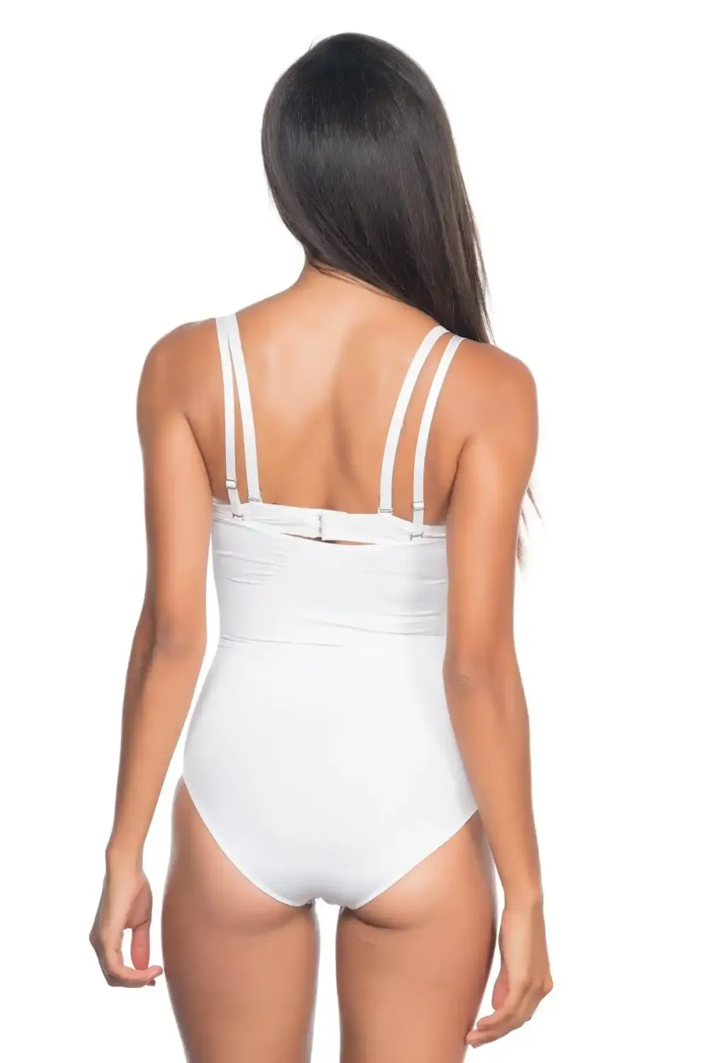 Beyaz Göğüs Açık Desenli Kadın Body Korse