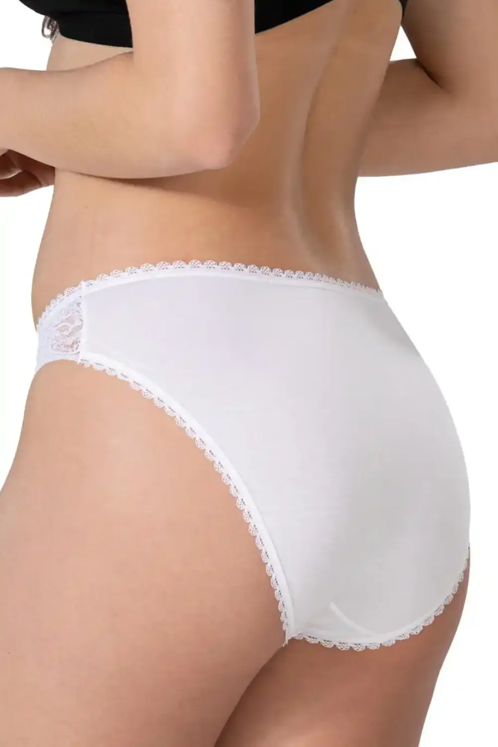 Beyaz Modal Cotton Dantelli Külot