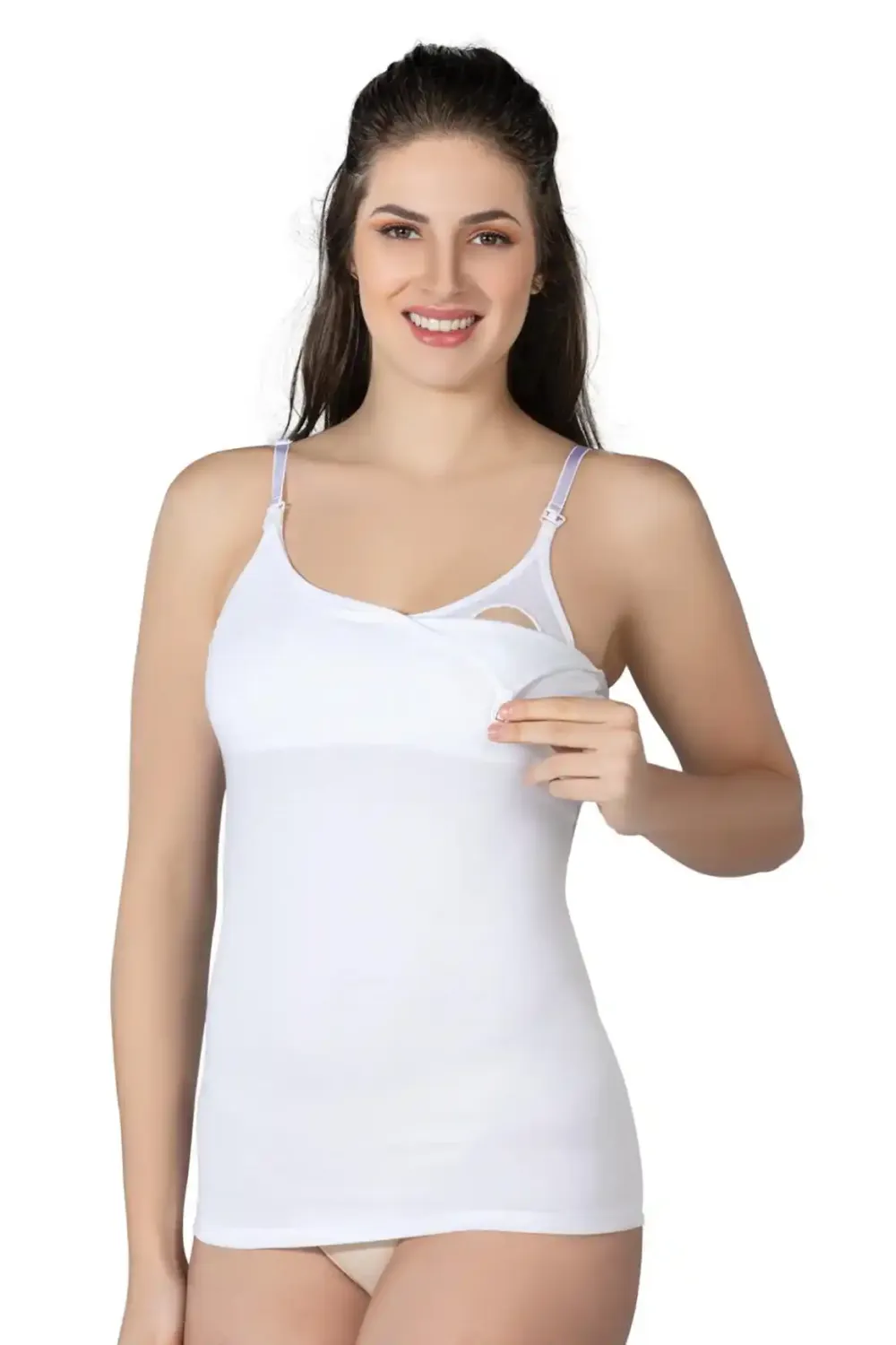 Beyaz Modal Cotton Emzirme Atlet