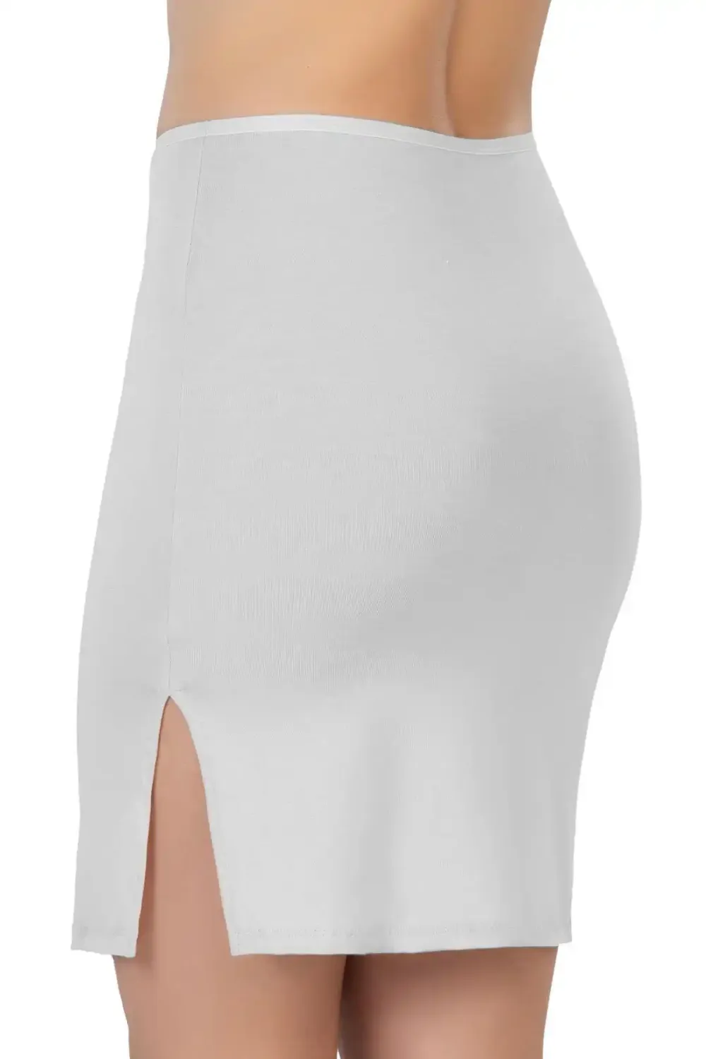 Beyaz Modal Cotton Midi Jupon