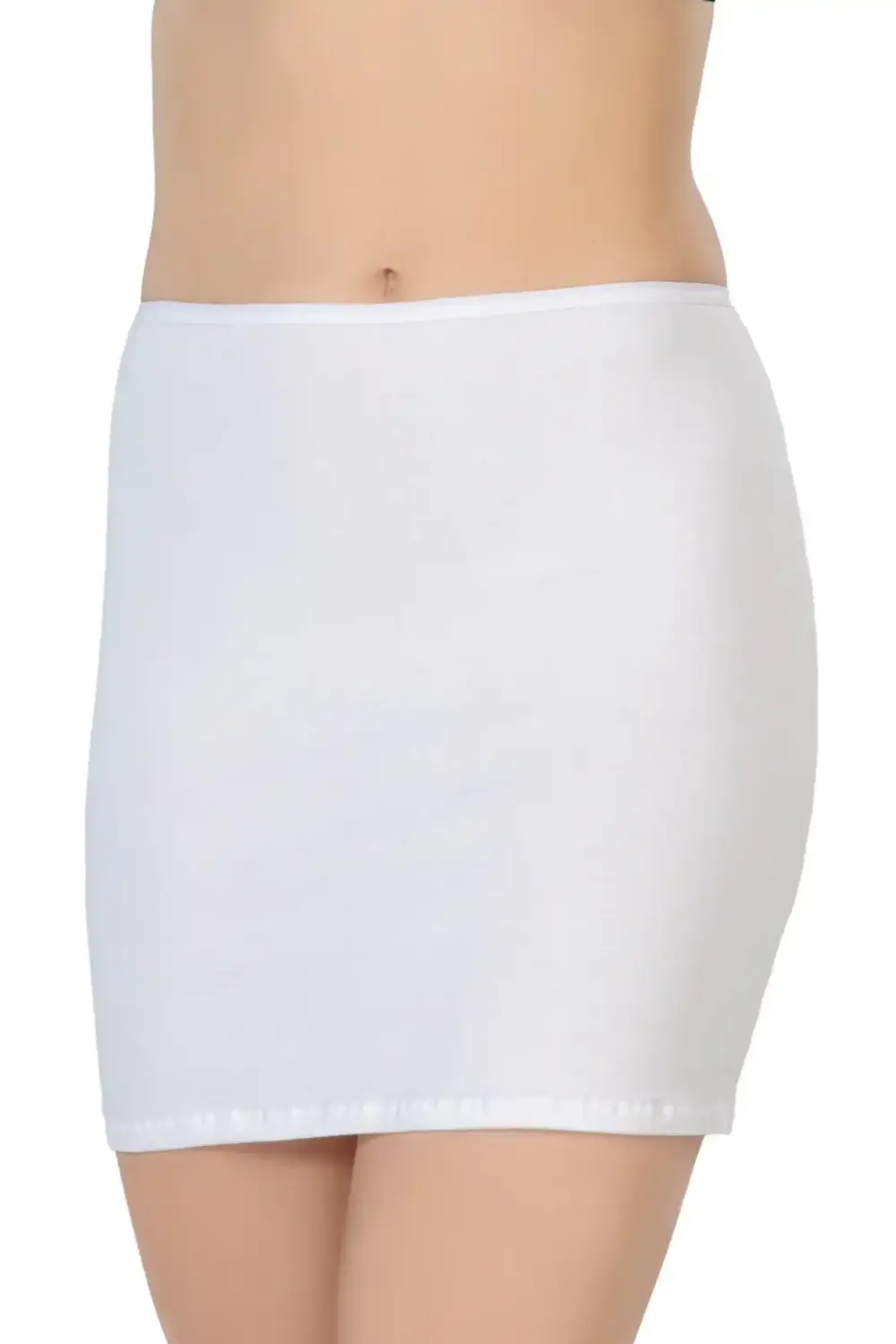 Beyaz Modal Cotton Mini Jupon