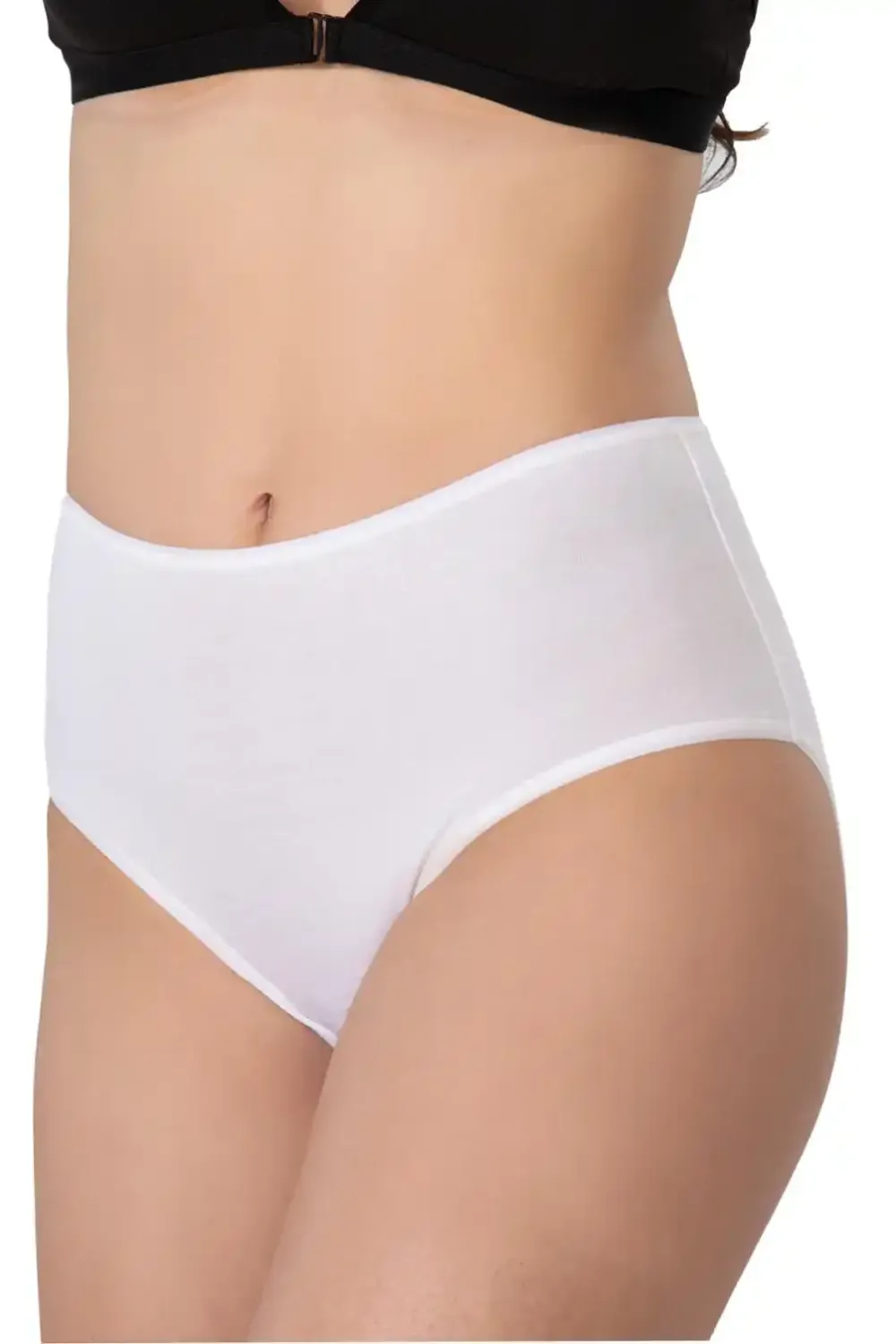 Beyaz Modal Cotton Yüksek Bel Külot