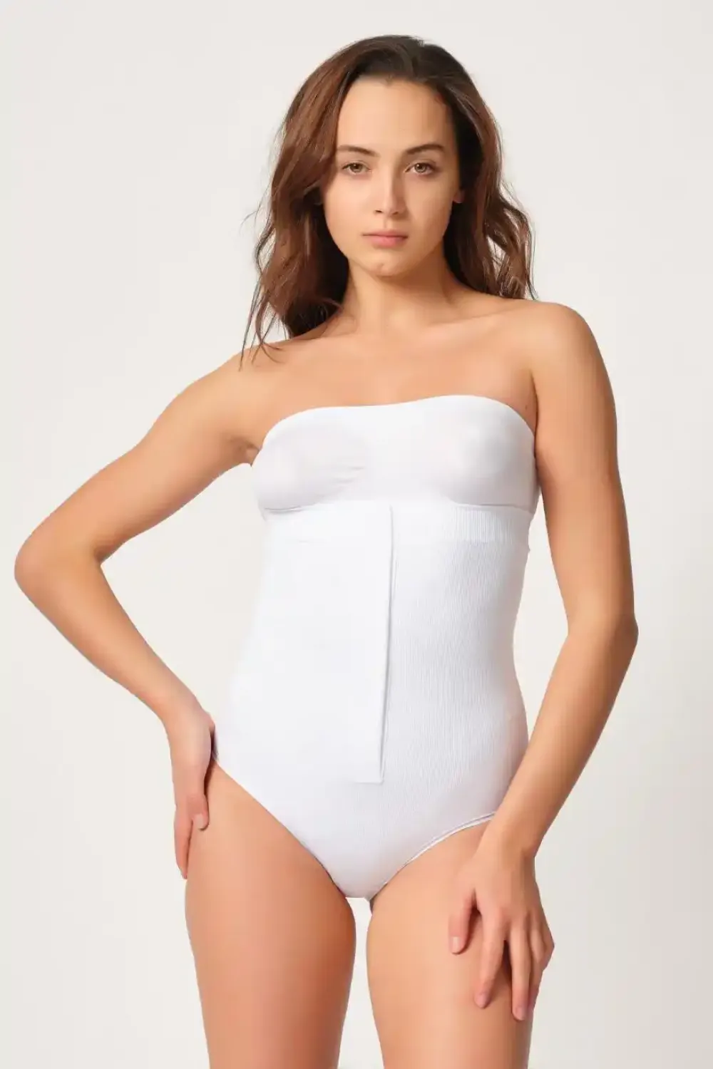 Beyaz Önden Agraflı Slip Korse