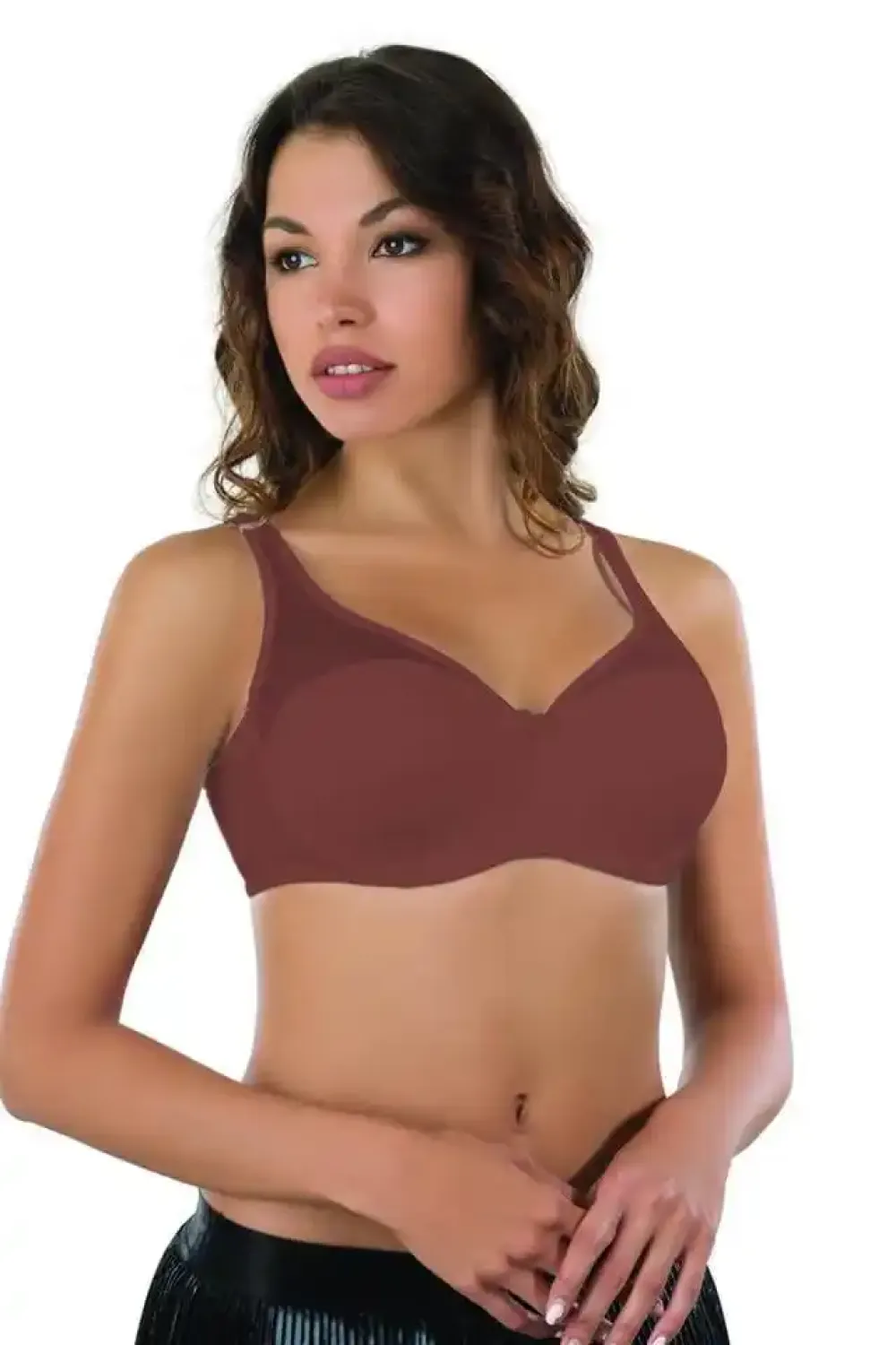Bordo Pedli Tül Toparlayıcı Sütyen