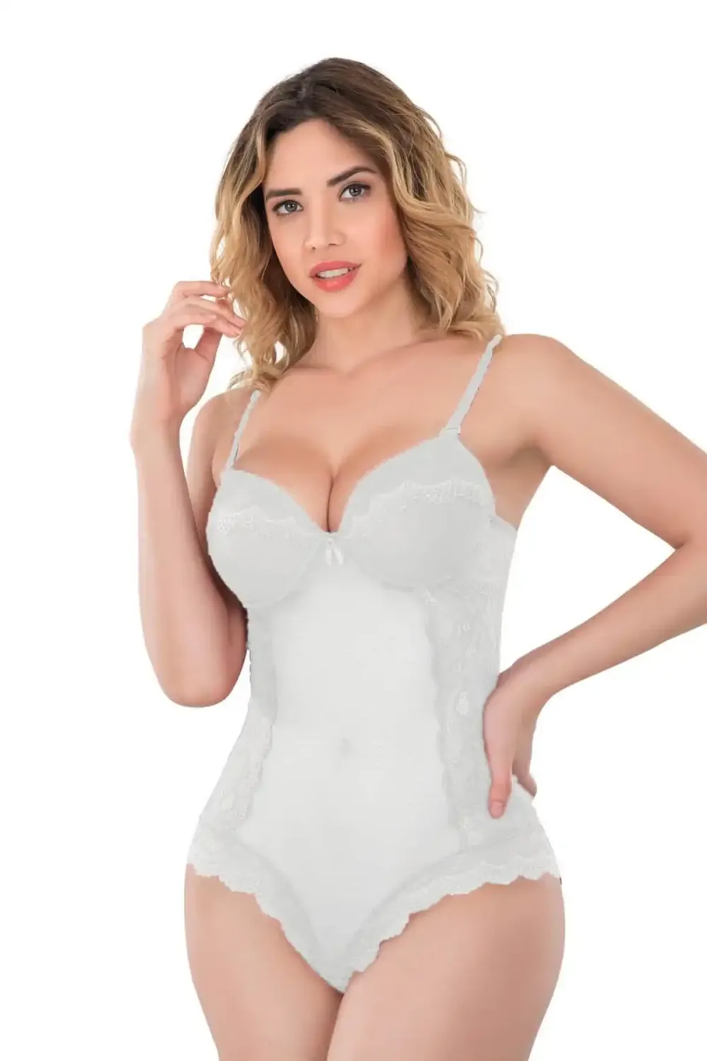 Ekru Dantelli Body
