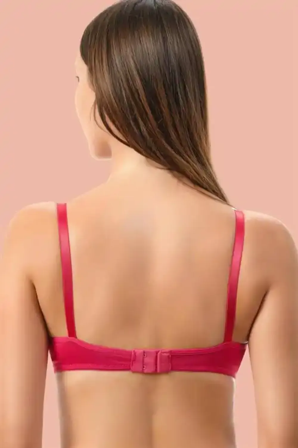 Kırmızı Mikrofiber İnce Askılı Dolgusuz Fiyonk Detaylı Kadın Sütyen