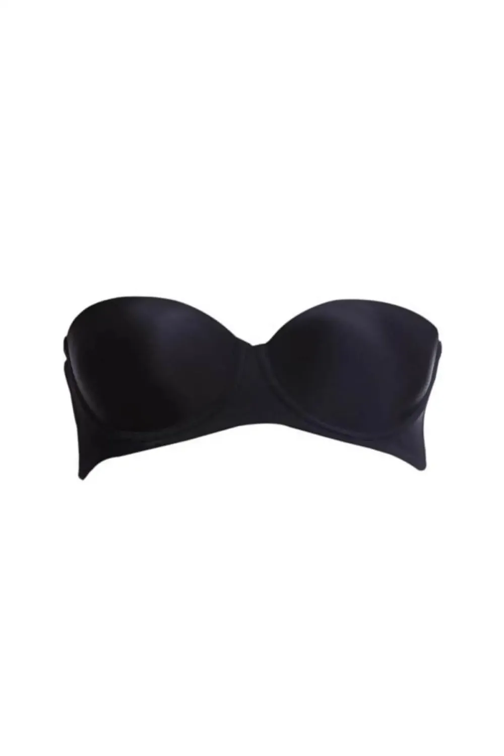 Şeffaf Askılı Siyah Push-Up Straplez Sütyen