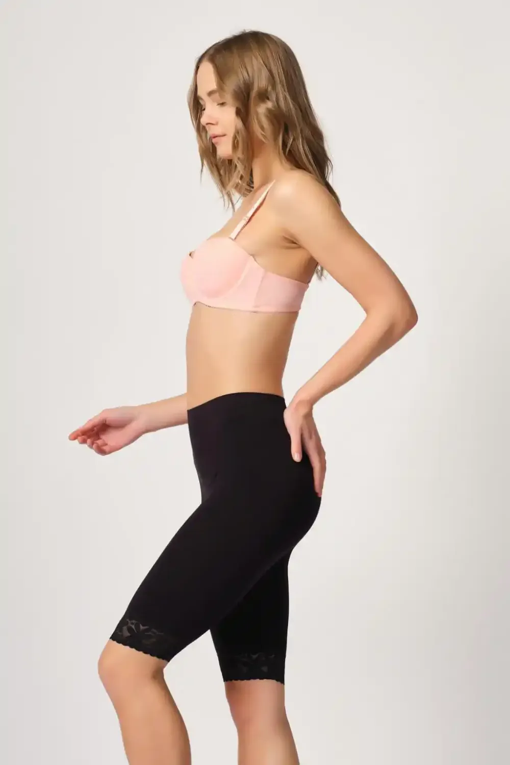 Siyah Dantelli Soft Uzun Paçalı Boxer