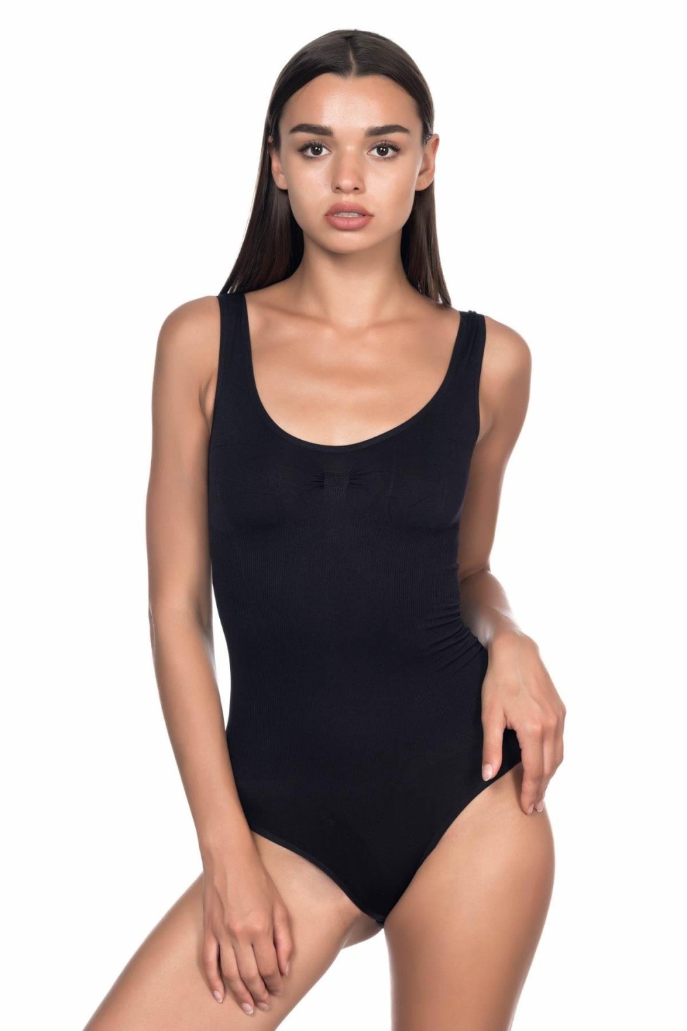 Soft Kalın Askıllı Çıtçıtlı Siyah Body