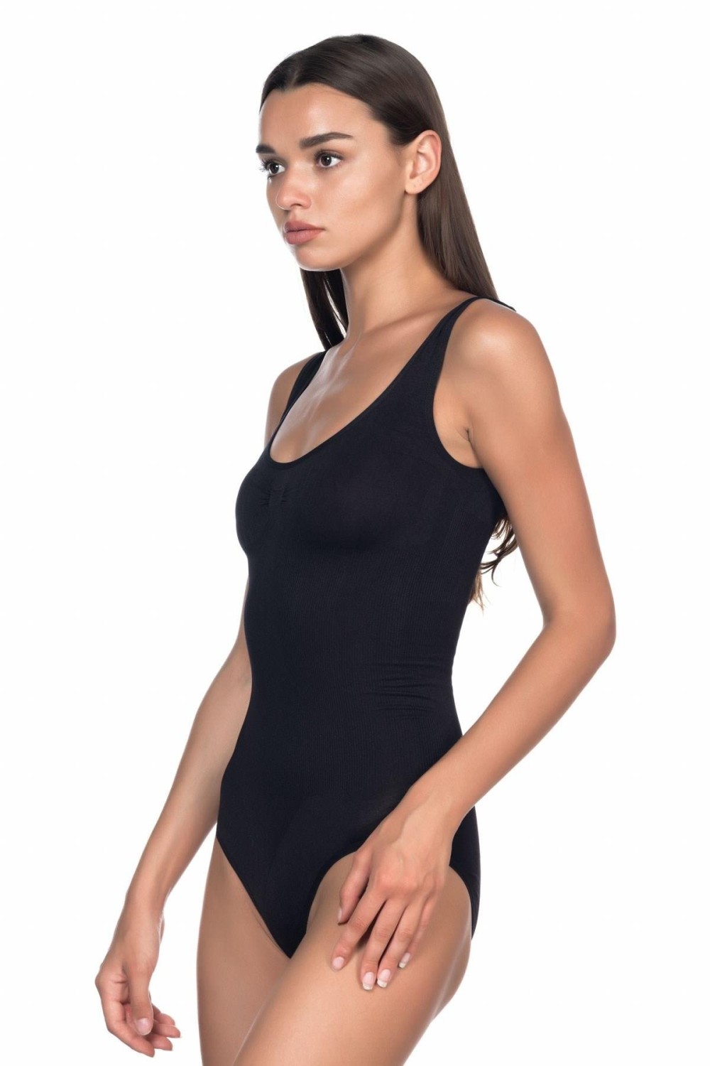 Soft Kalın Askıllı Çıtçıtlı Siyah Body