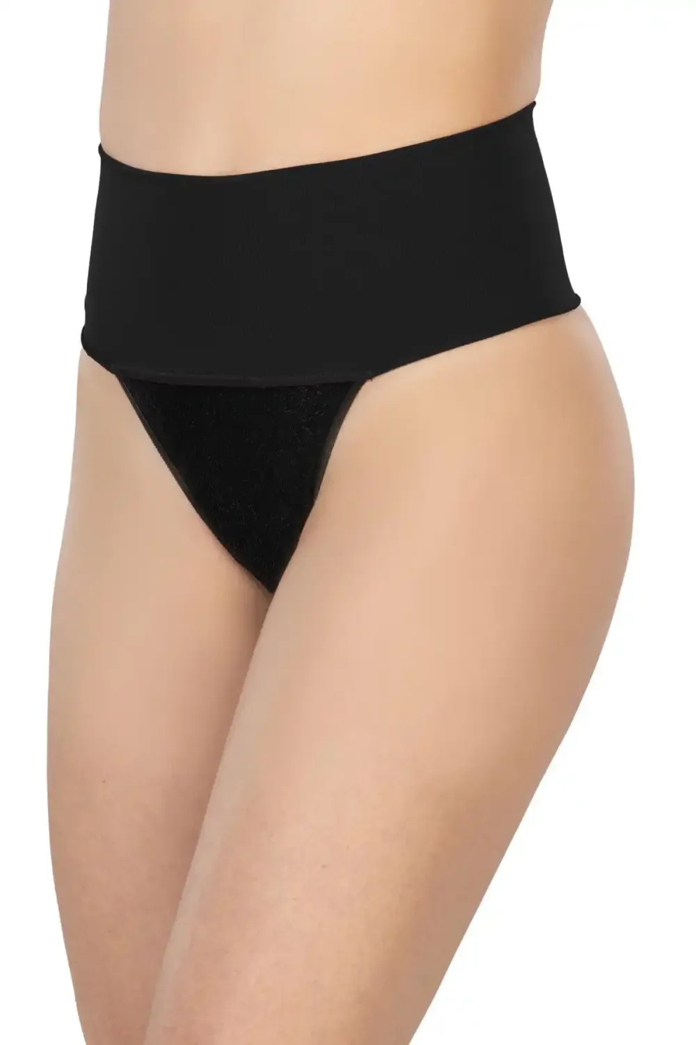 Siyah Seamless Çift Renk String Korse