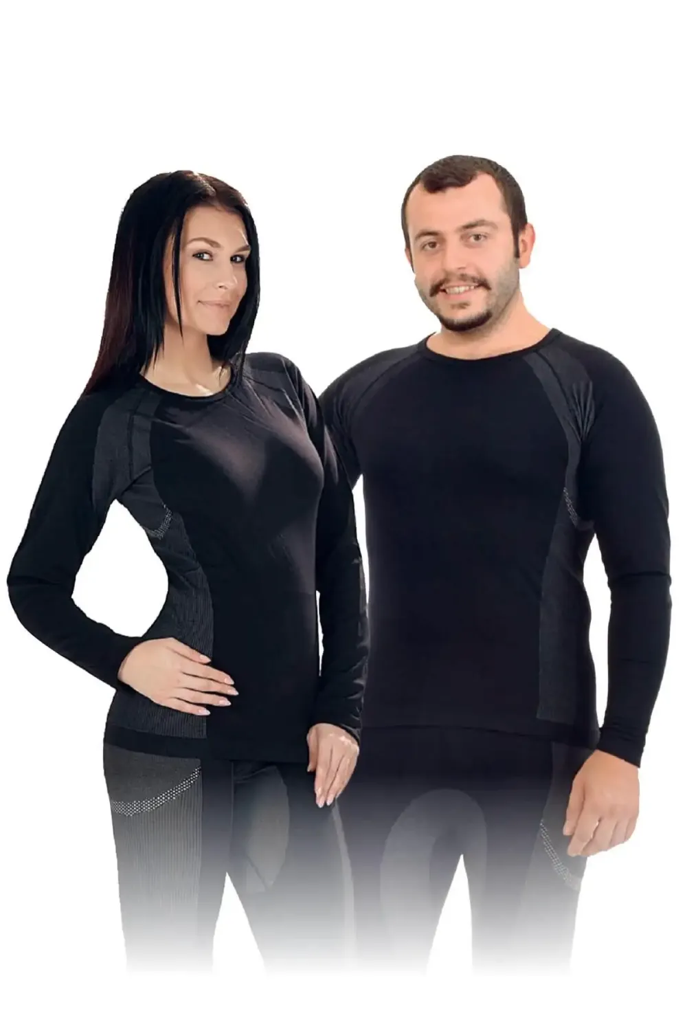 Yumuşak Dokulu Siyah Termal Takım Üstü