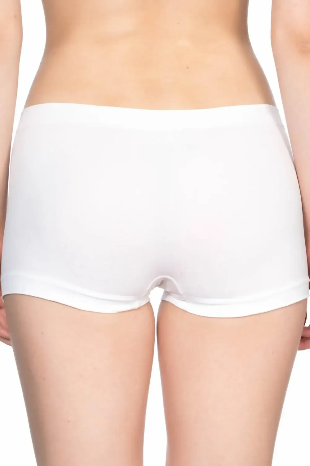 Dikişsiz Şort Form Soft Beyaz Boxer