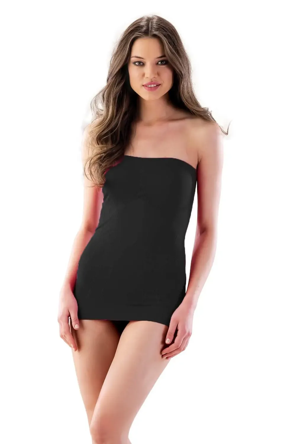 Soft Desenli Siyah Straplez Atlet