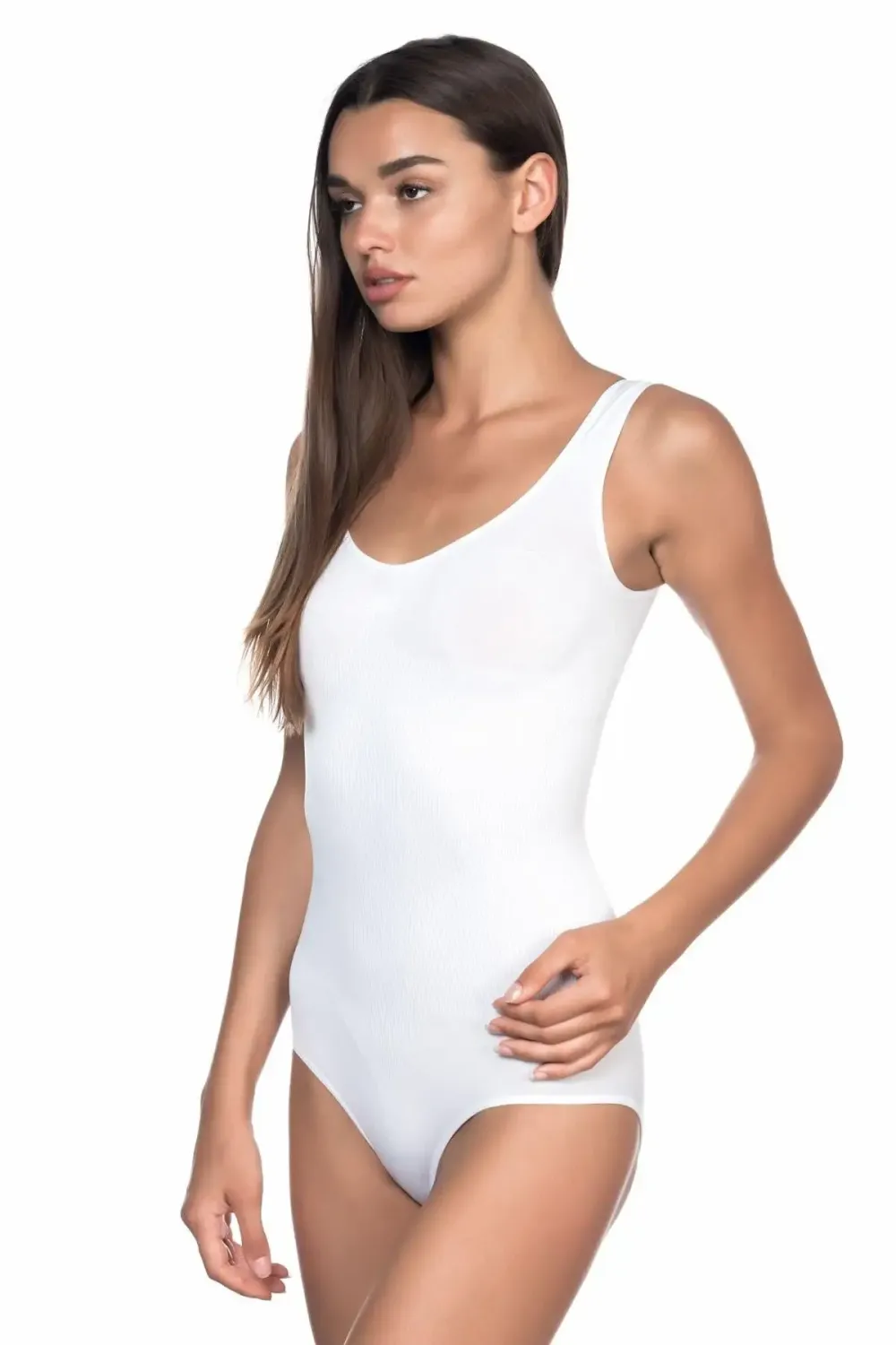 Soft Kalın Askıllı Çıtçıtlı Beyaz Body