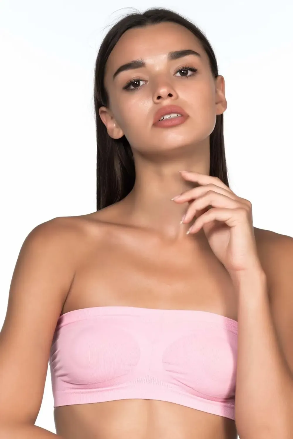 Soft İz Yapmayan Pembe Straplez Büstiyer