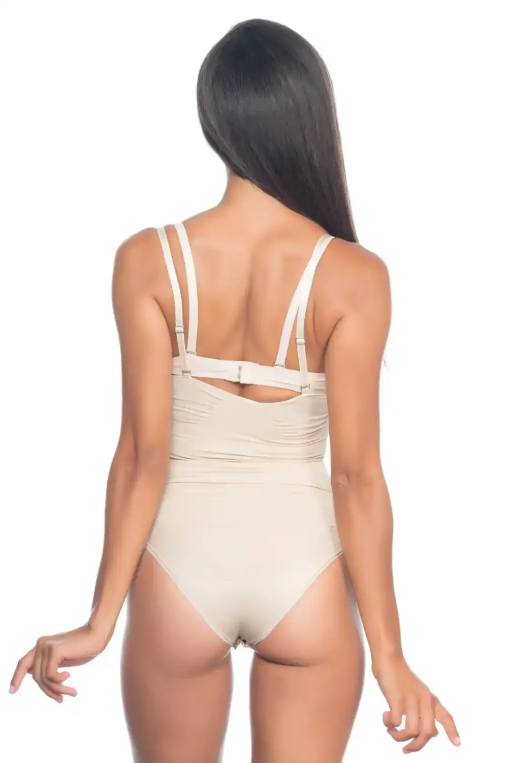 Ten Rengi Göğüs Açık Desenli Kadın Body Korse