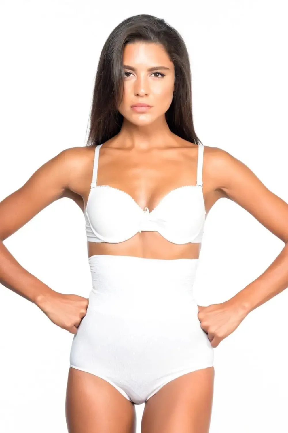Ekstra Yüksek Bel Slip Beyaz Korse