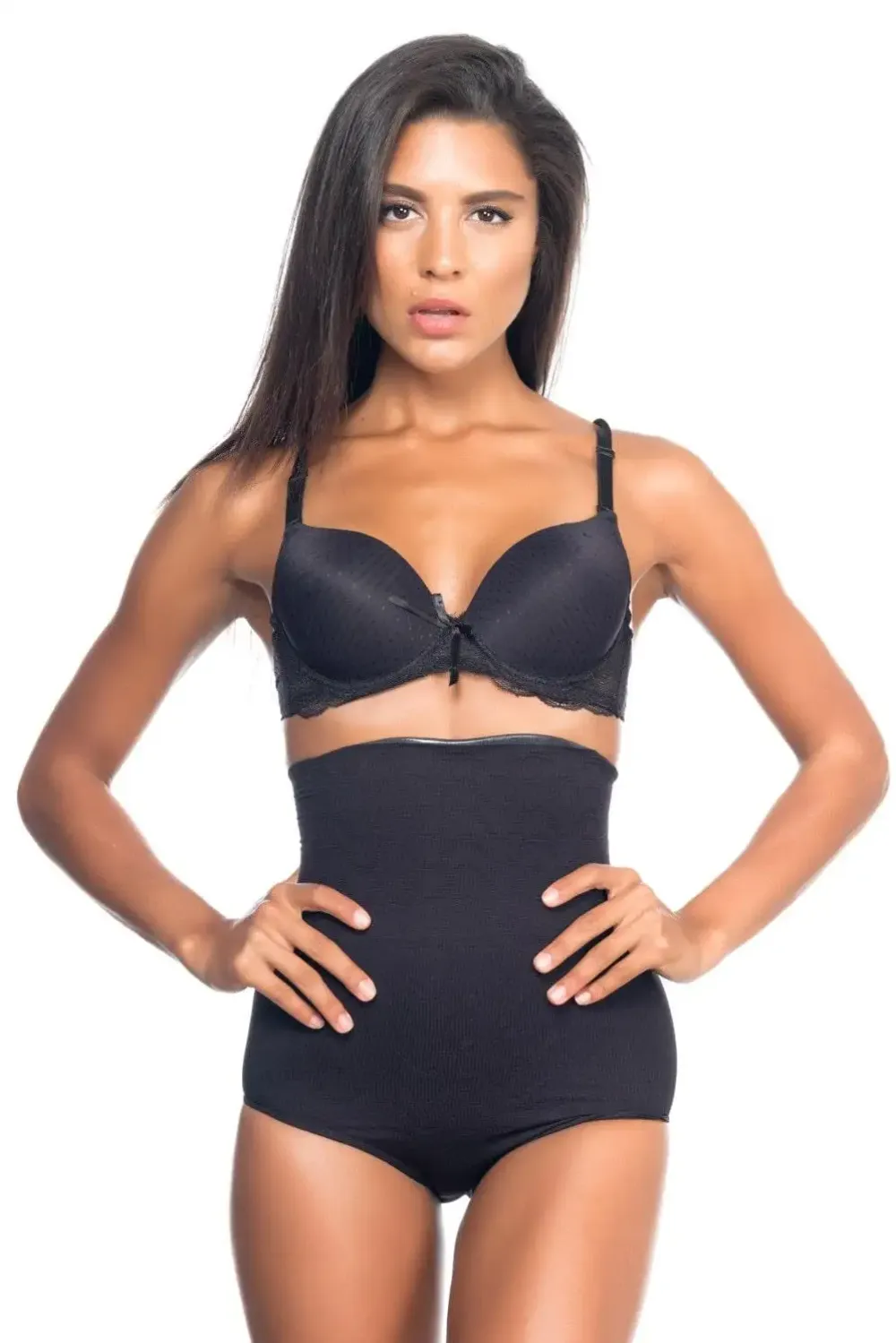 Ekstra Yüksek Bel Slip Siyah Korse