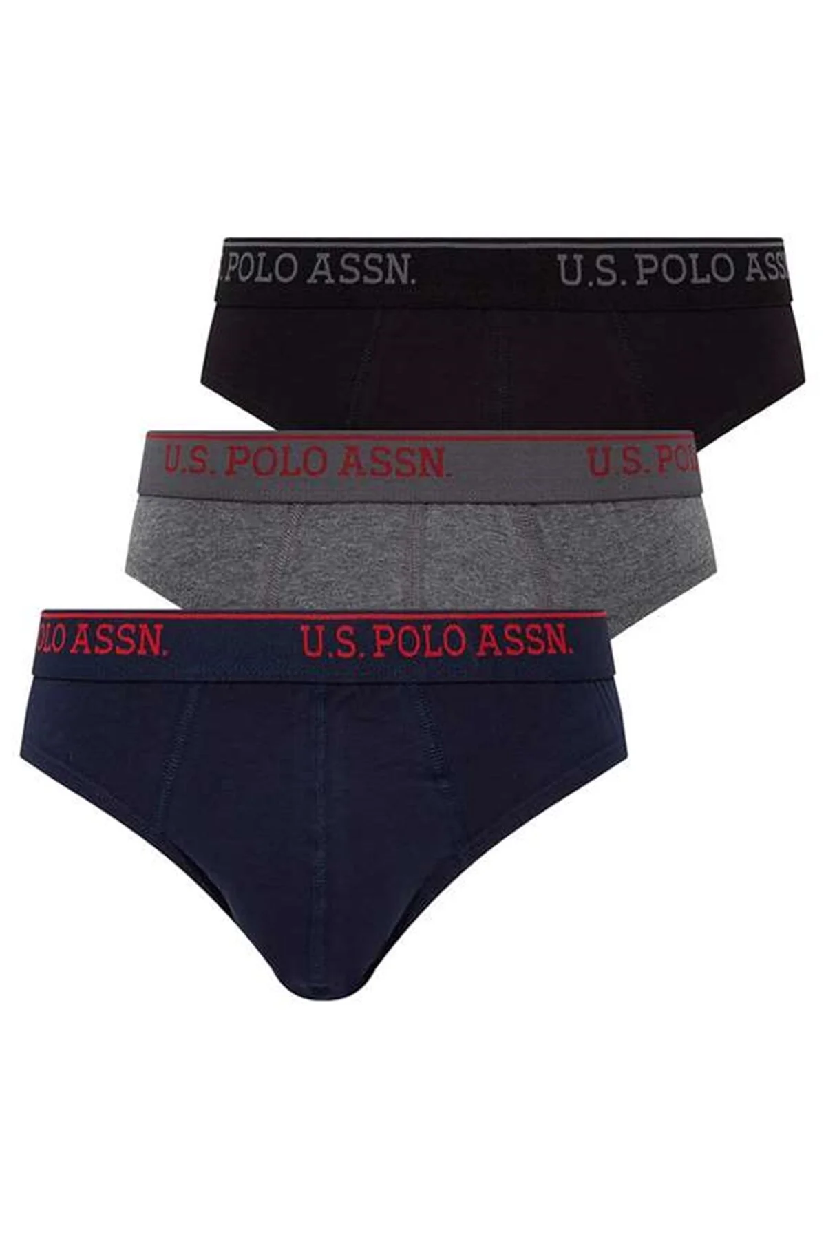 Siyah Antrasit Melanj Lacivert Pamuklu Erkek Slip 3’lü U.S. Polo Assn. 