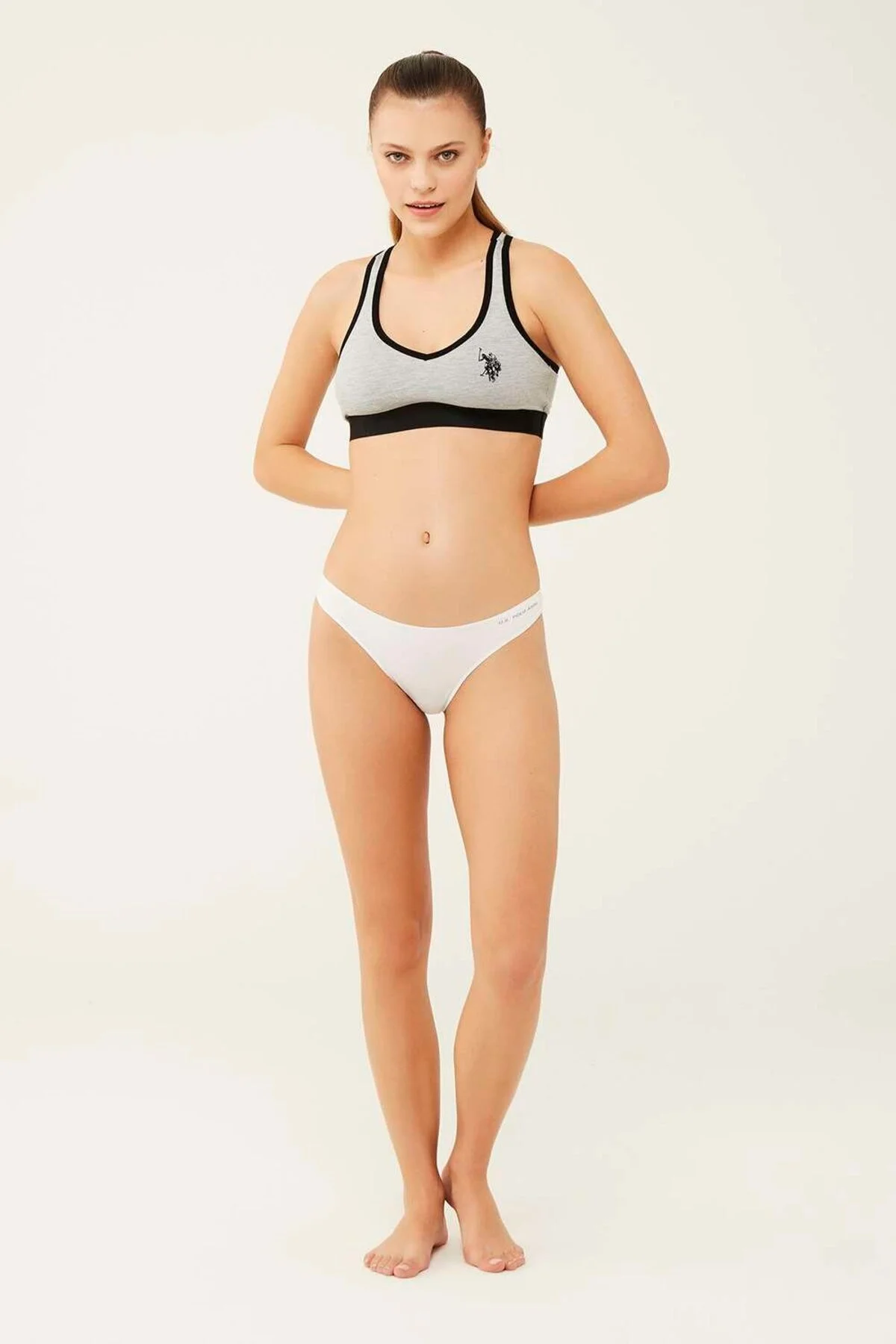 Siyah Beyaz Ten Fuşya Lacivert Kadın Düz Brazilian Slip 5’li U.S. Polo Assn. 