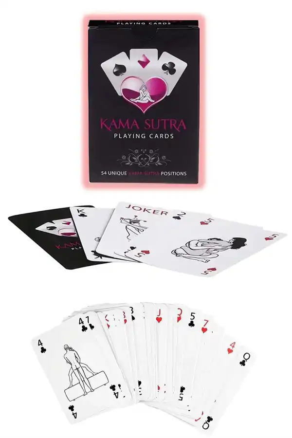 Siyah Suni Deri Ağız Topu ve Maske Kama Sutra Oyun Kartlı Set