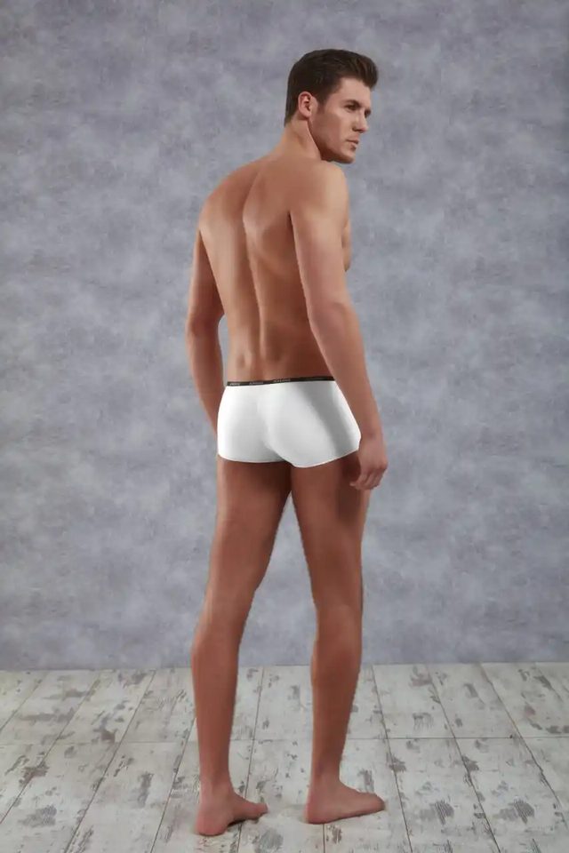 Erkek Beyaz Polyamid Mini Paça Boxer