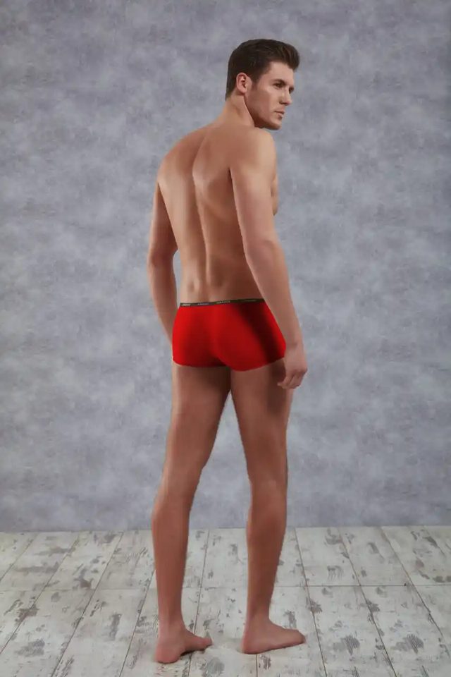  Erkek Kırmızı Polyamid Mini Paça Boxer